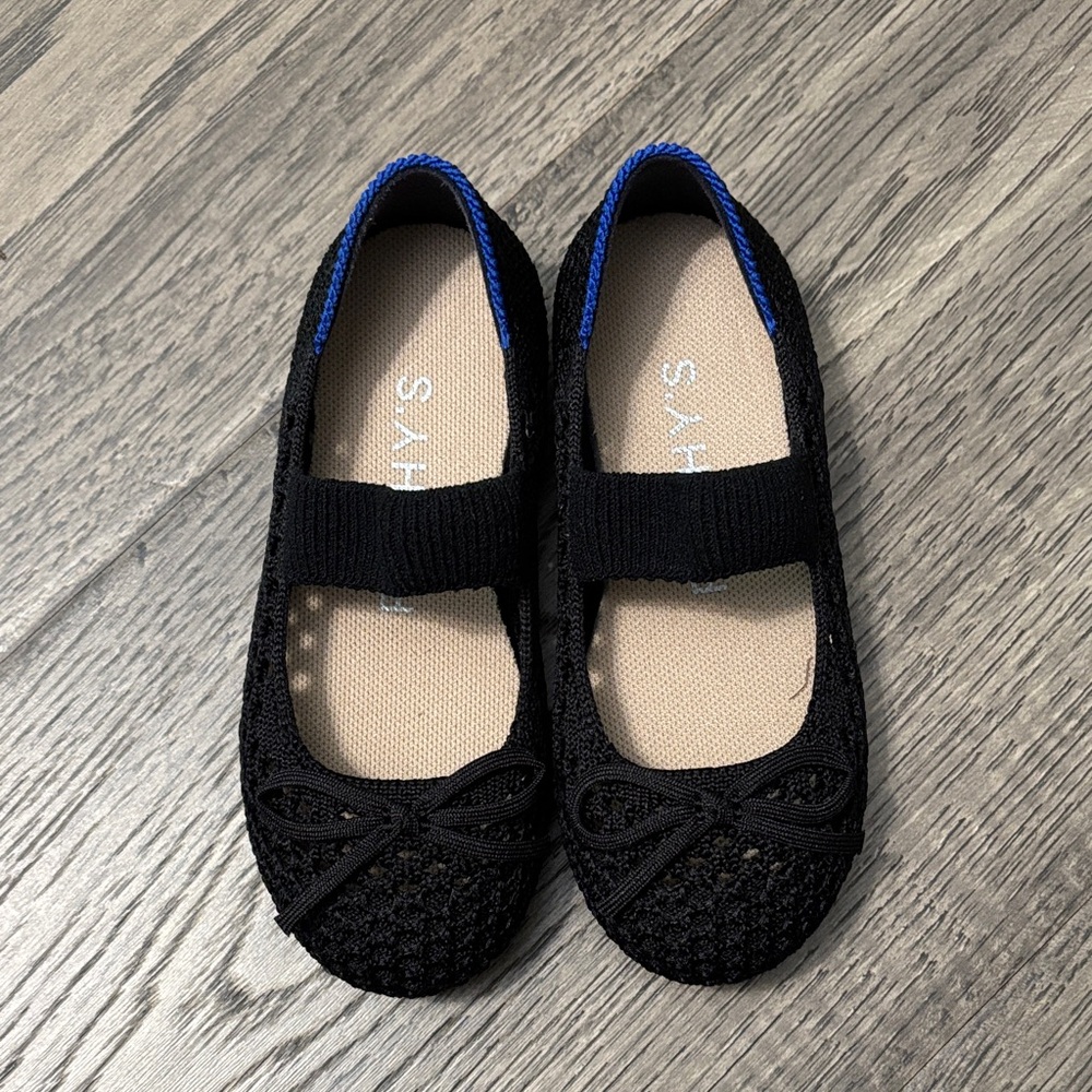 Rothy's Black and Blue Kids Dress Shoes - Picture 3 of 5